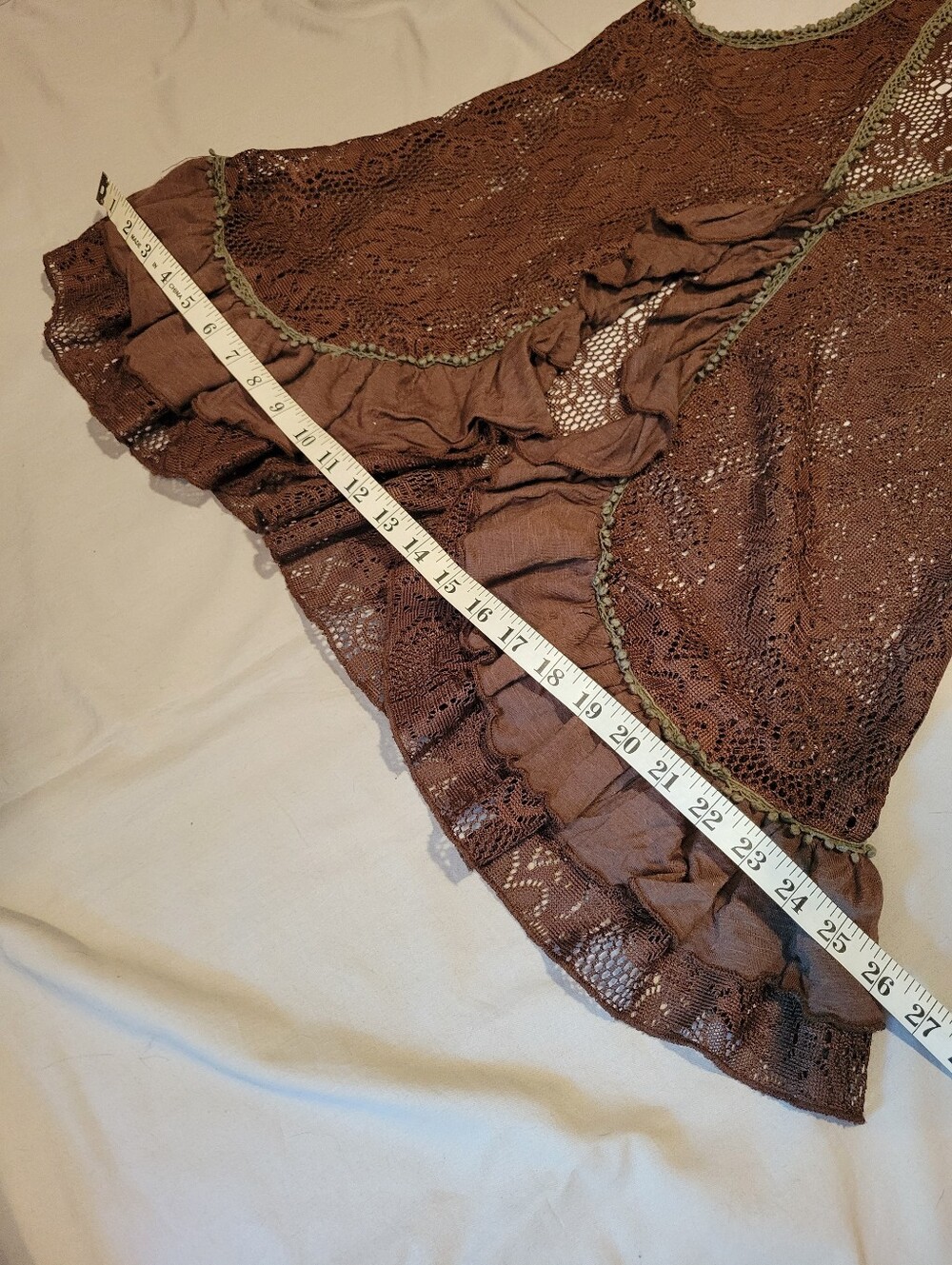 Eyeshadow Brown Lace Ruffle Vest - Picture 12 of 12